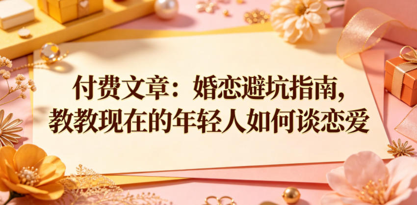 付费文章:婚恋避坑指南,教教现在的年轻人如何谈恋爱-云网创