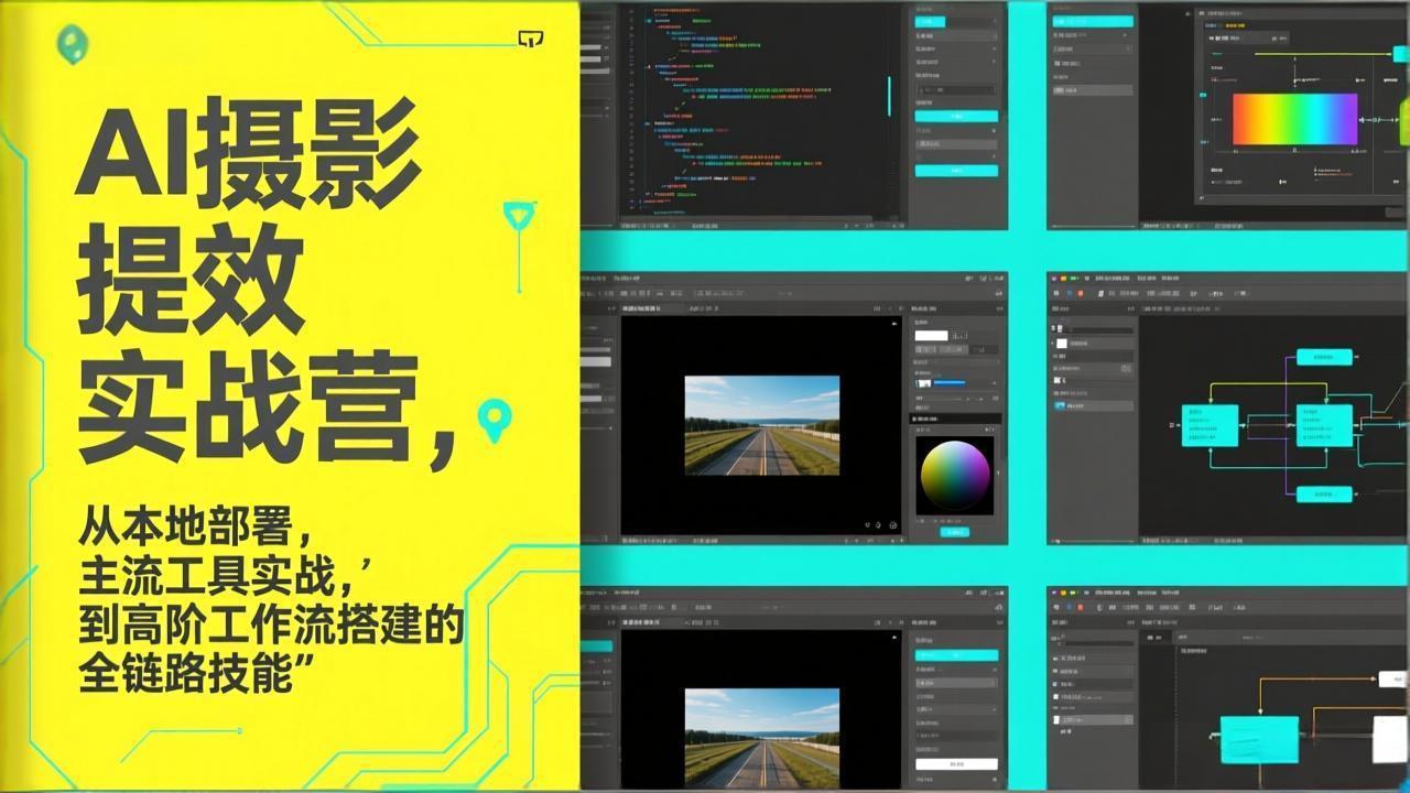 AI+摄影提效实战营,从本地部署,主流工具实战,到高阶工作流搭建的全链路技能-云网创