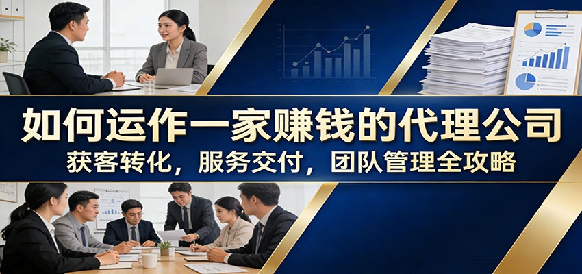 如何运作一家赚钱的代理公司:获客转化,服务交付,团队管理全攻略-云网创