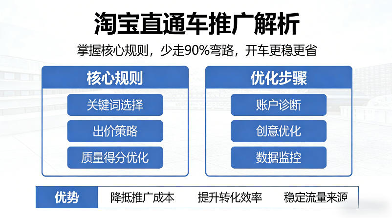 淘宝直通车推广解析,掌握核心规则,少走90%弯路,开车更稳更省-云网创