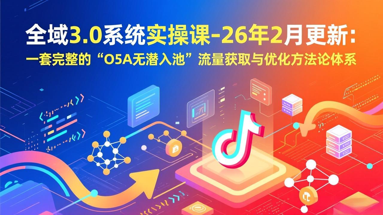 全域3.0系统实操课-26年2月更新:一套完整的“O5A无潜入池”流量获取与优化方法论体系-云网创