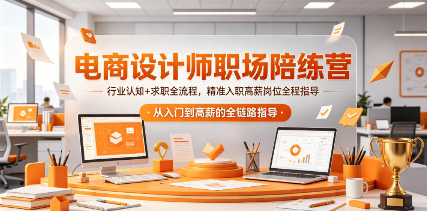 电商设计师职场陪练营，行业认知+求职全流程，精准入职高薪岗位全程指导-云网创