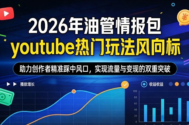 2026年油管情报包,youtube热门玩法风向标,助力创作者精准踩中风口,实现流量与变现的双重突破(更新)-云网创