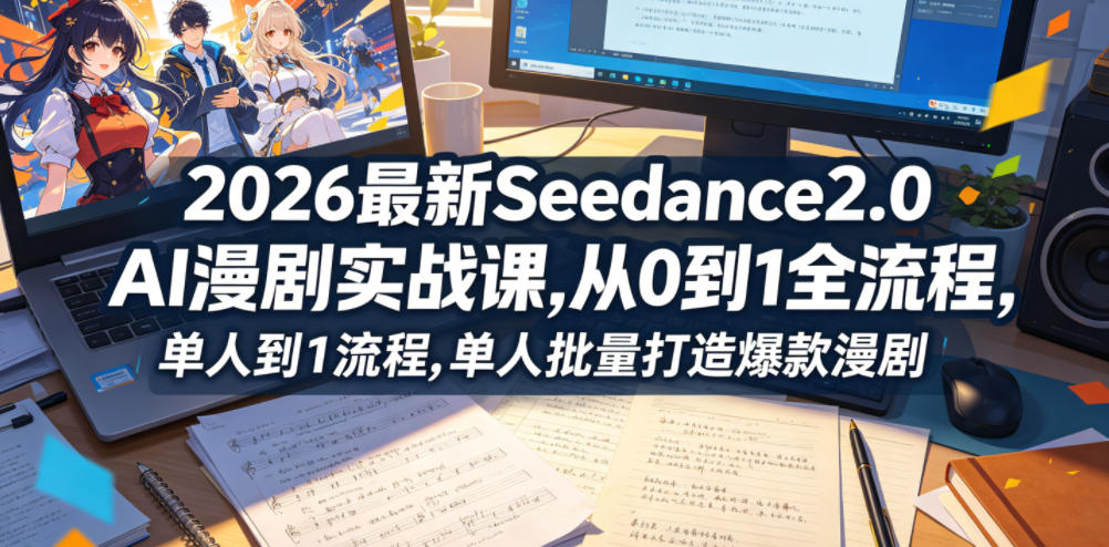 2026最新Seedance2.0 AI漫剧实战课,，从0到1全流程，单人批量打造爆款漫剧-云网创