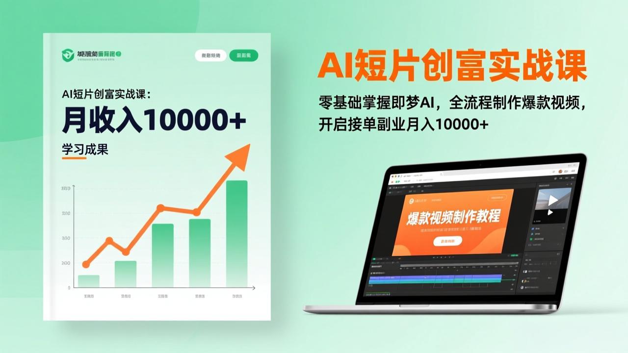AI短片创富实战课:零基础掌握即梦AI,全流程制作爆款视频,开启接单副业月入10000+(更新-云网创