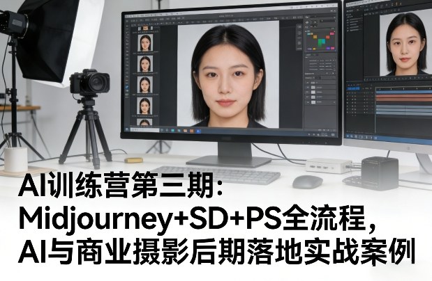 AI训练营第三期:Midjourney+SD+PS全流程,AI与商业摄影后期落地实战案例-云网创