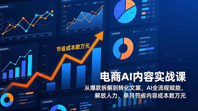 电商AI内容实战课,从爆款拆解到转化文案,AI全流程赋能,解放人力,单月节省内容成本数万元-云网创