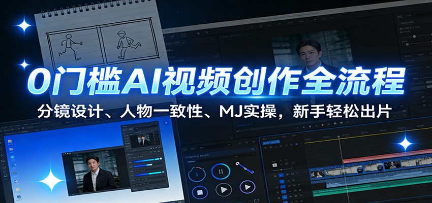 0门槛AI视频创作全流程：分镜设计、人物一致性、MJ实操，新手轻松出片-云网创