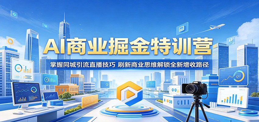 AI商业掘金特训营:掌握同城引流直播技巧,刷新商业思维解锁全新增收路径-云网创