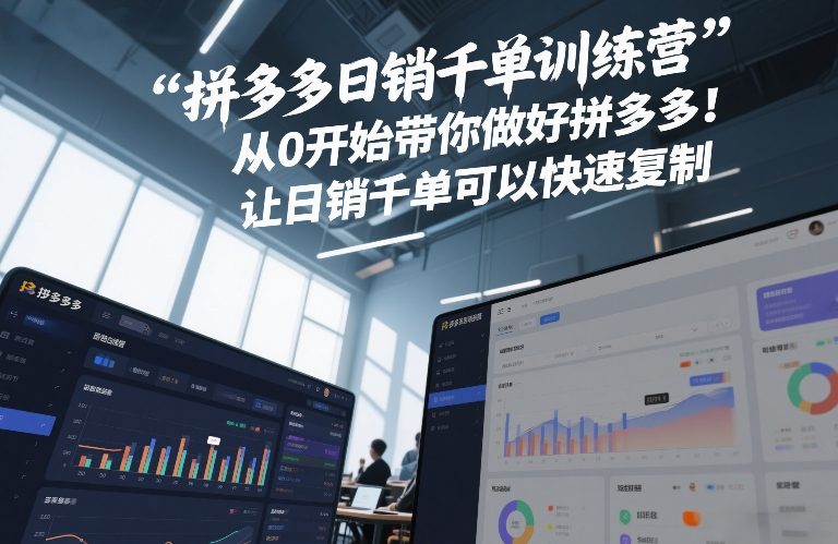 拼多多日销千单训练营,从0开始带你做好拼多多,让日销千单可以快速复制(更新26年3月)-云网创