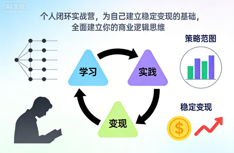个人闭环实战营,为自己建立稳定变现的基础,全面建立你的商业逻辑思维-云网创