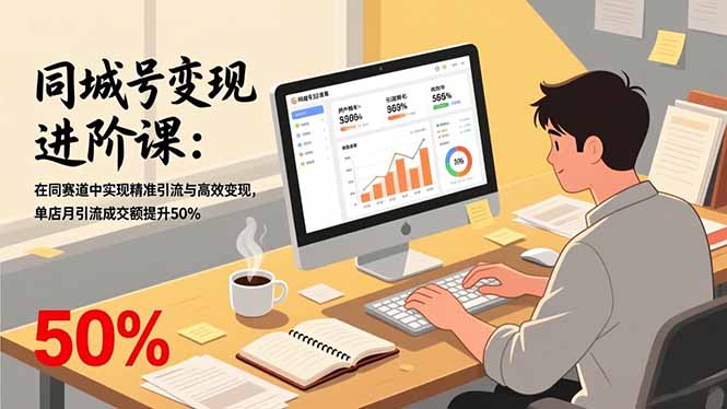 同城号变现进阶课:在同城赛道中实现精准引流与高效变现,单店月引流成交额提升50%-云网创
