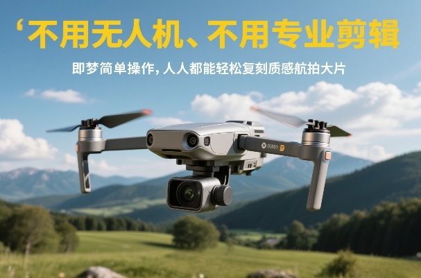不用无人机、不用专业剪辑,即梦简单操作,人人都能轻松复刻质感航拍大片-云网创