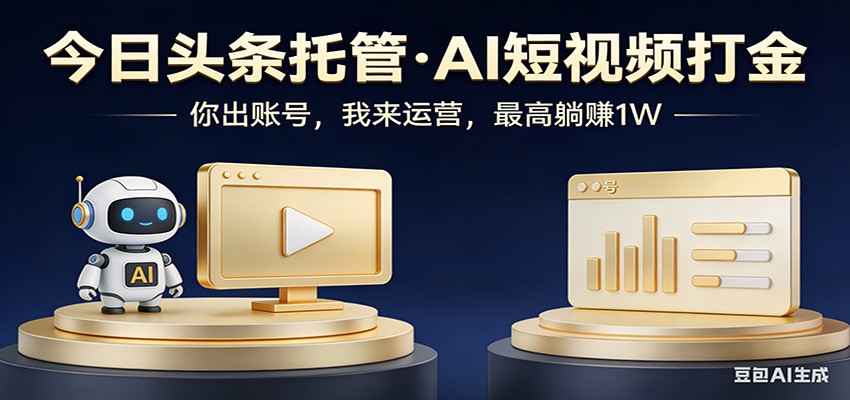 头条号AI托管，我提供作品，你提供账号，每天5分钟发布，小白躺赚3000+-云网创