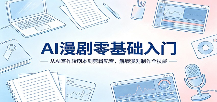 AI漫剧零基础入门：从AI写作转剧本到剪辑配音，解锁漫剧制作全技能-云网创
