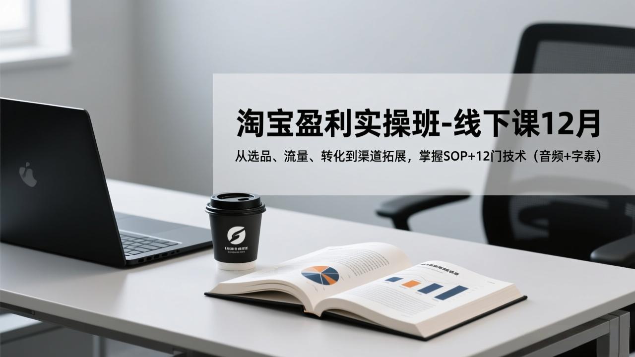 淘宝盈利实操班-线下课12月,从选品、流量、转化到渠道拓展,掌握SOP+12门技术(音频+字幕-云网创