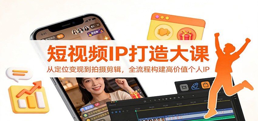 短视频IP打造大课:从定位变现到拍摄剪辑,全流程构建高价值个人IP-云网创