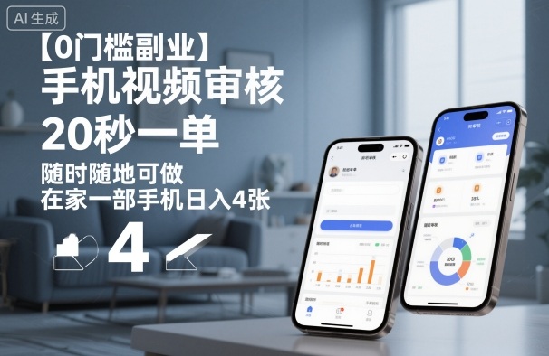 【0门槛副业】手机视频审核，20秒一单，随时随地可做，在家一部手机日入4张【揭秘】-云网创