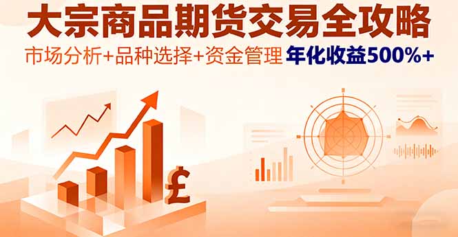 大宗商品期货交易全攻略，市场分析+品种选择+资金管理，年化收益500%+-云网创