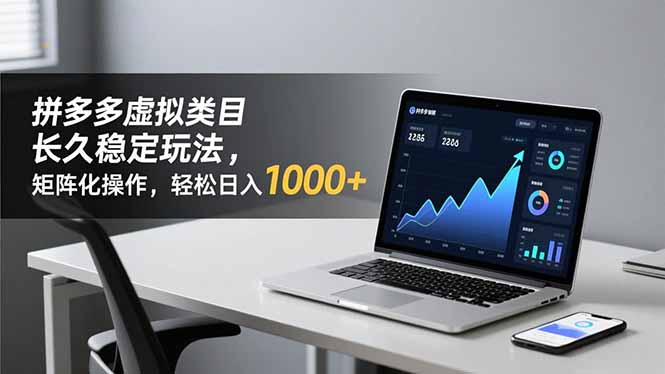 拼多多虚拟类目长久稳定玩法 矩阵化操作,轻松日入 1000+-云网创