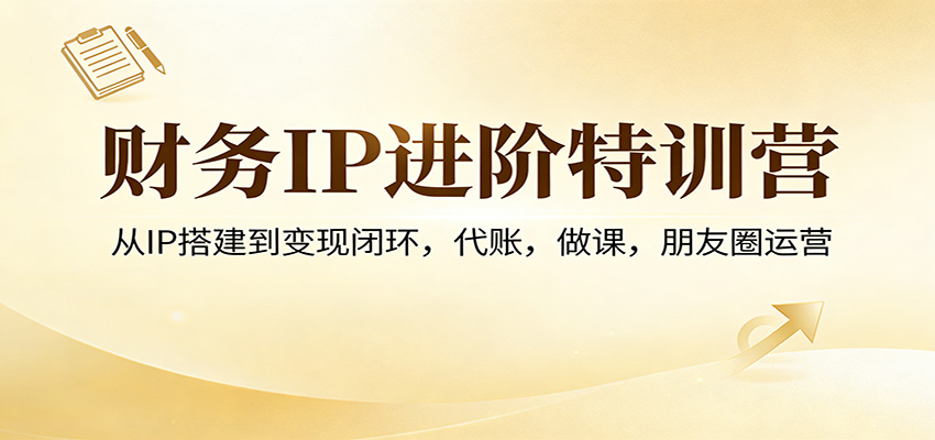 财务IP进阶特训营：从IP搭建到变现闭环，代账，做课，朋友圈运营-云网创