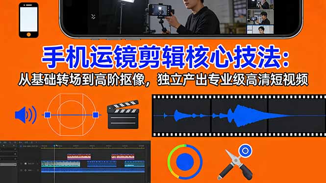 手机运镜 剪辑核心技法:从基础转场到高阶抠像,独立产出专业级高清短视频-云网创