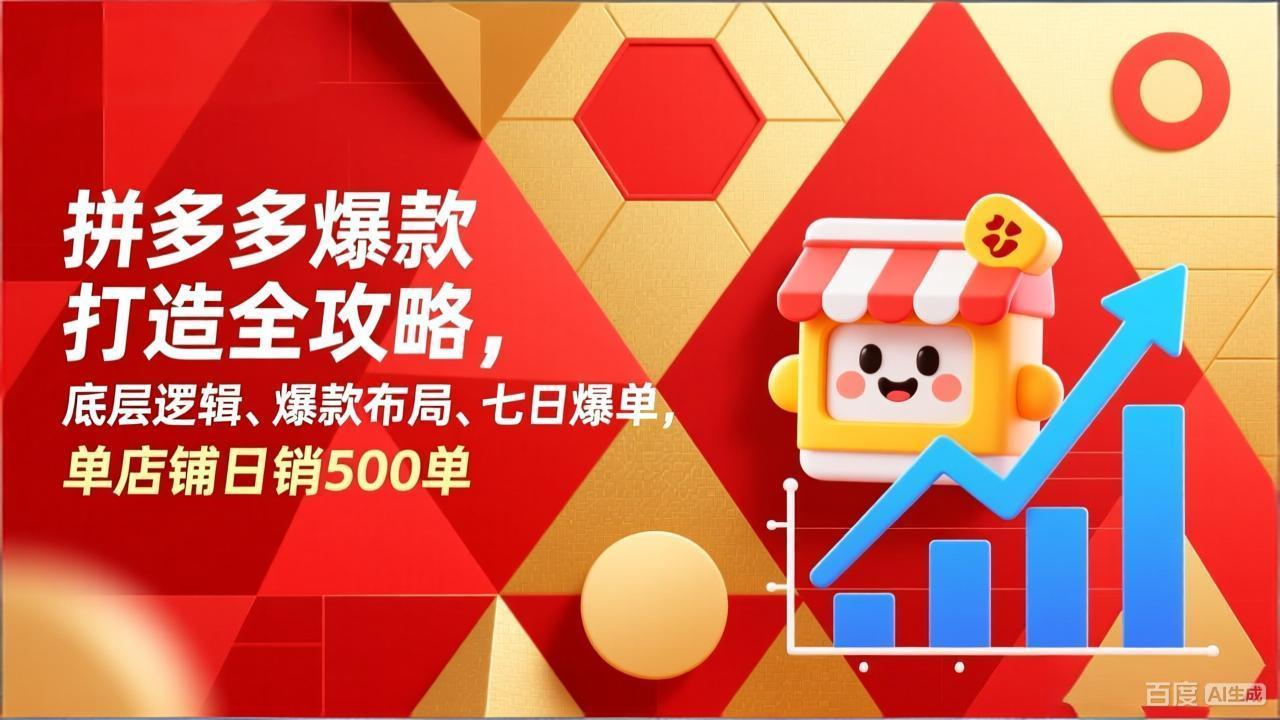拼多多爆款打造全攻略,底层逻辑、爆款布局、七日爆单,单店铺日销500单-云网创