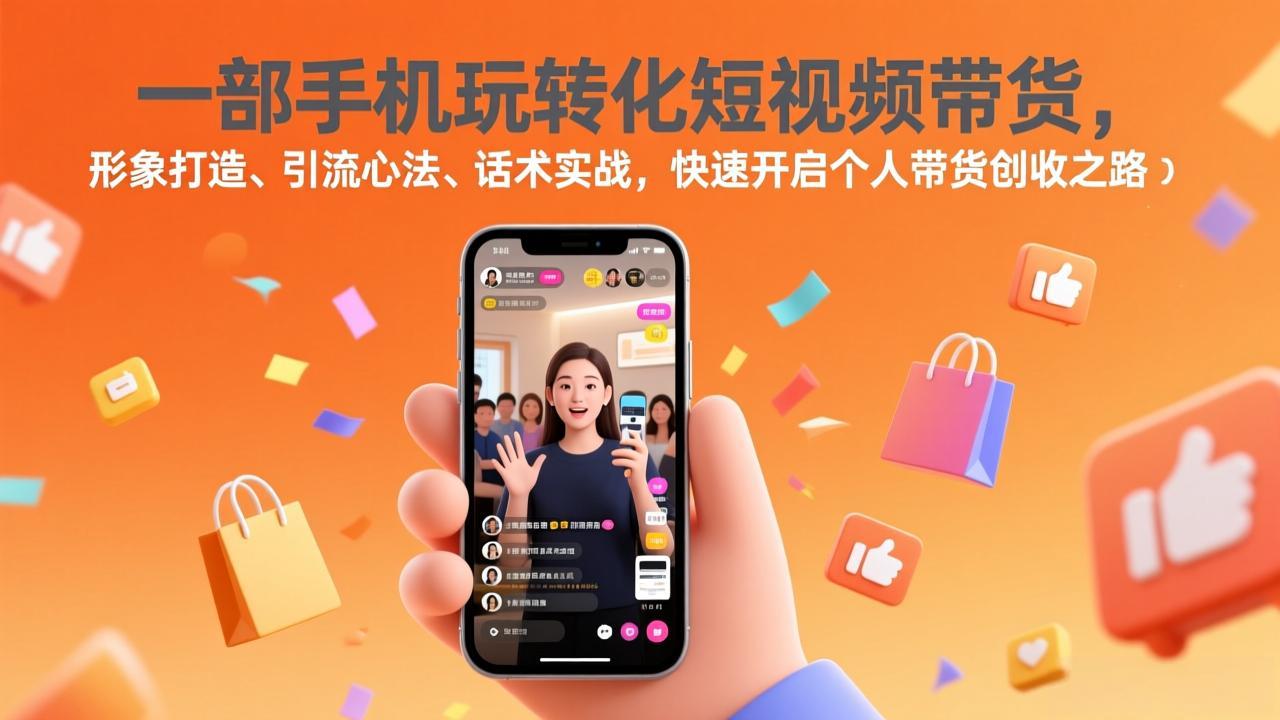 一部手机玩转化短视频带货，形象打造、引流心法、话术实战，快速开启个人带货创收之路-云网创
