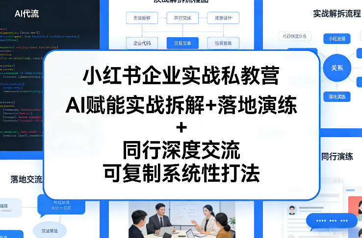 小红书企业实战私教营,AI赋能实战拆解+落地演练+同行深度交流,可复制系统性打法-云网创
