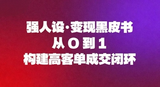 强人设变现黑皮书:从0到1构建高客单成交闭环-云网创
