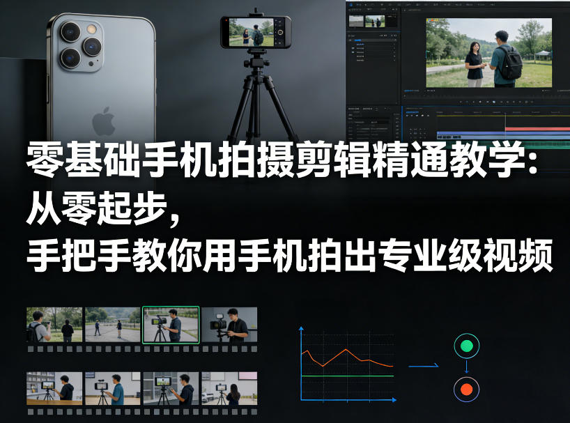 零基础手机拍摄剪辑精通教学：从零起步，手把手教你用手机拍出专业级视频-云网创