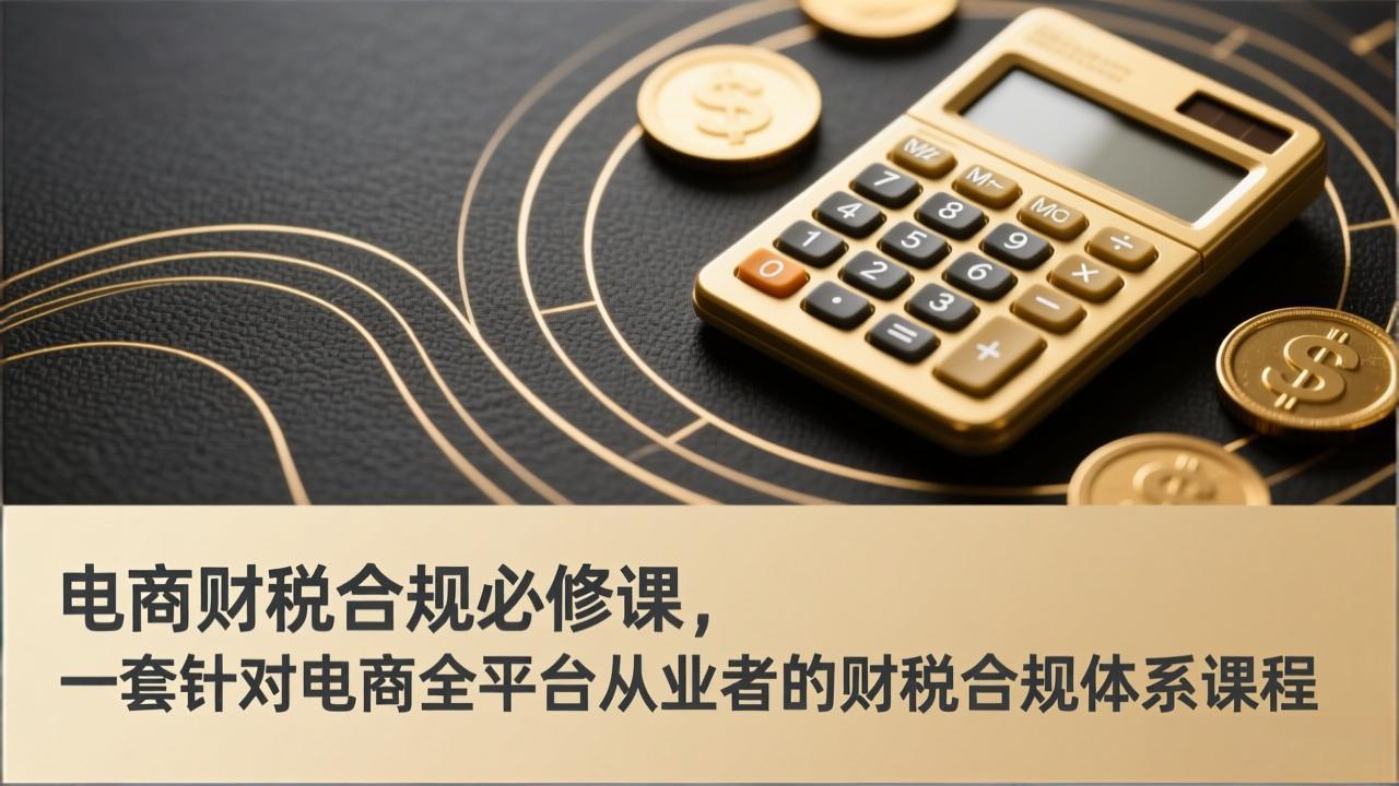 电商财税合规必修课,是一套针对电商全平台从业者的财税合规体系课程-云网创