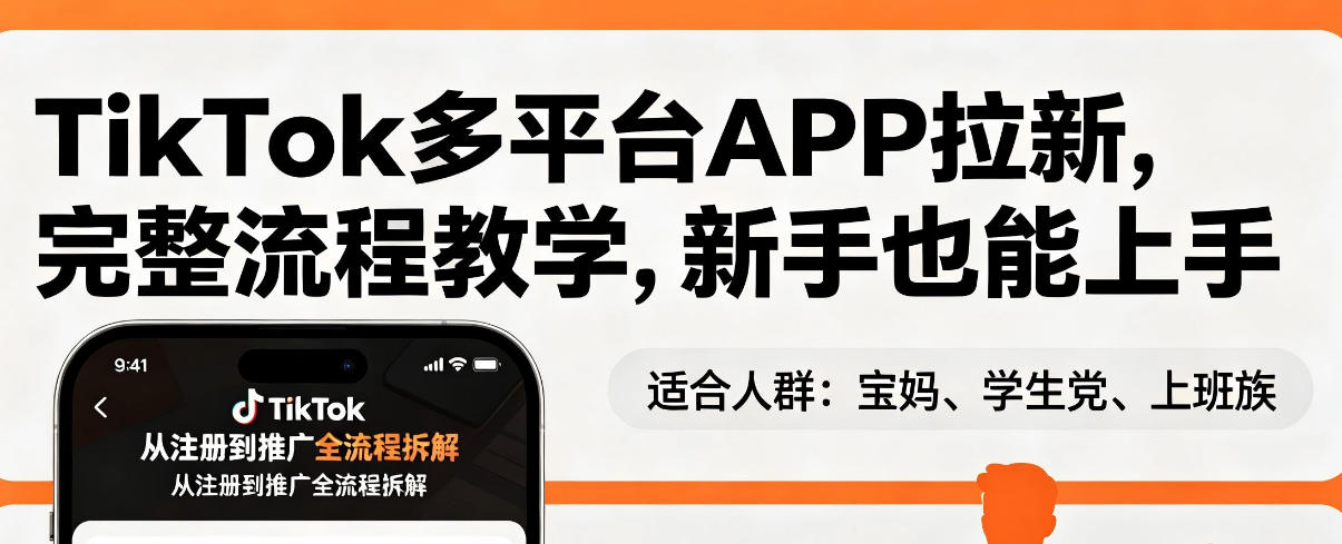 TikTok多平台APP拉新,完整流程教学,新手也能上手,轻松出海搞美金-云网创