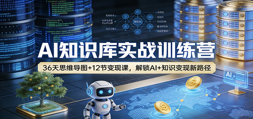 AI知识库实战训练营：36天思维导图+12节变现课，解锁AI+知识变现新路径-云网创