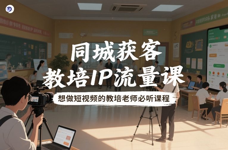 同城获客，教培IP流量课，想做短视频的教培老师必听课程-云网创
