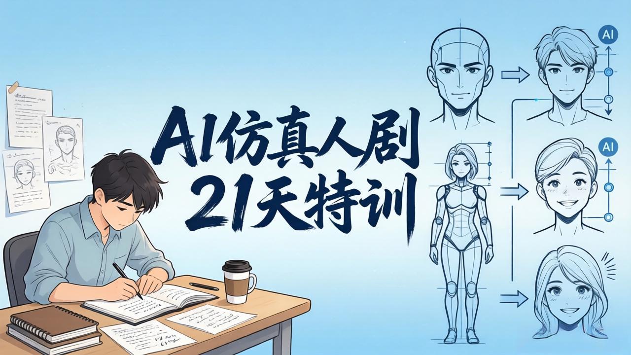 AI仿真人剧21天特训-更新:从剧本到成片全流程实战,掌握角色一致性与变现方法-云网创