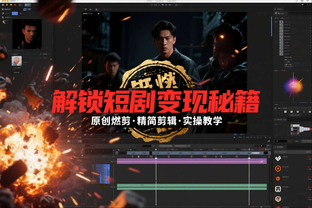 短剧拉新之原创燃剪精简剪辑实操课,解锁短剧变现秘籍-云网创