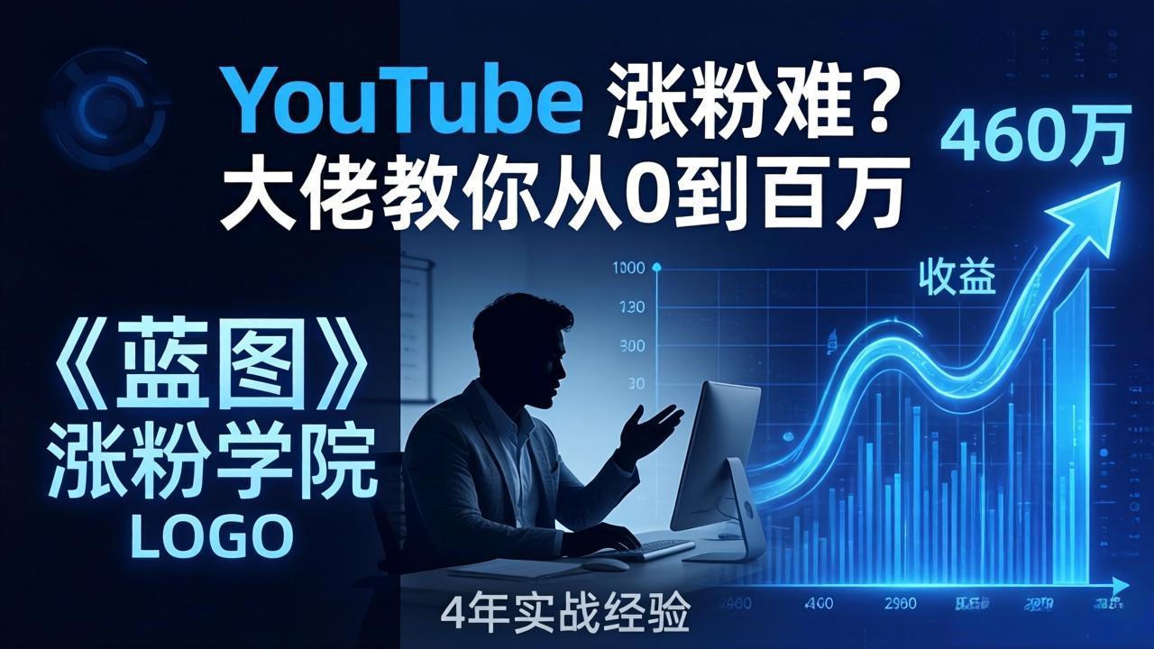YouTube 涨粉难?《蓝图涨粉学院》:4 年赚 460 万的大佬教策略,从0到百万有路径!-云网创