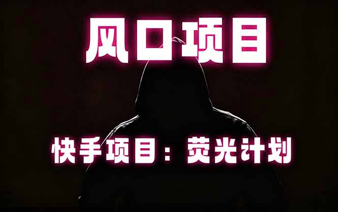 快手风口项目,荧光计划托管,长期稳定,适合批量做-云网创