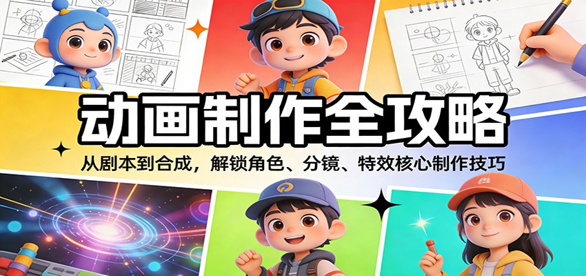 动画制作全攻略：从剧本到合成，解锁角色、分镜、特效核心制作技巧-云网创