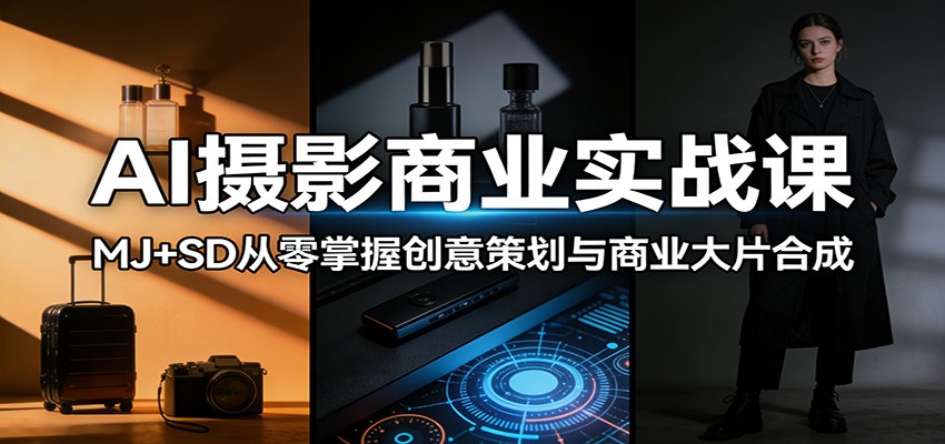 AI摄影商业实战课:MJ+SD从零掌握创意策划与商业大片合成-云网创