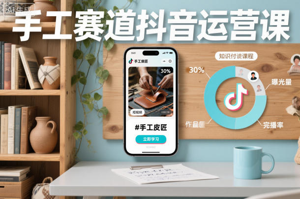 手工赛道抖音运营课,手工赛道流量运营-云网创