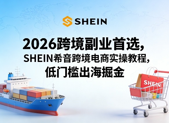 2026跨境副业首选,SHEIN希音跨境电商实操教程,低门槛出海掘金-云网创
