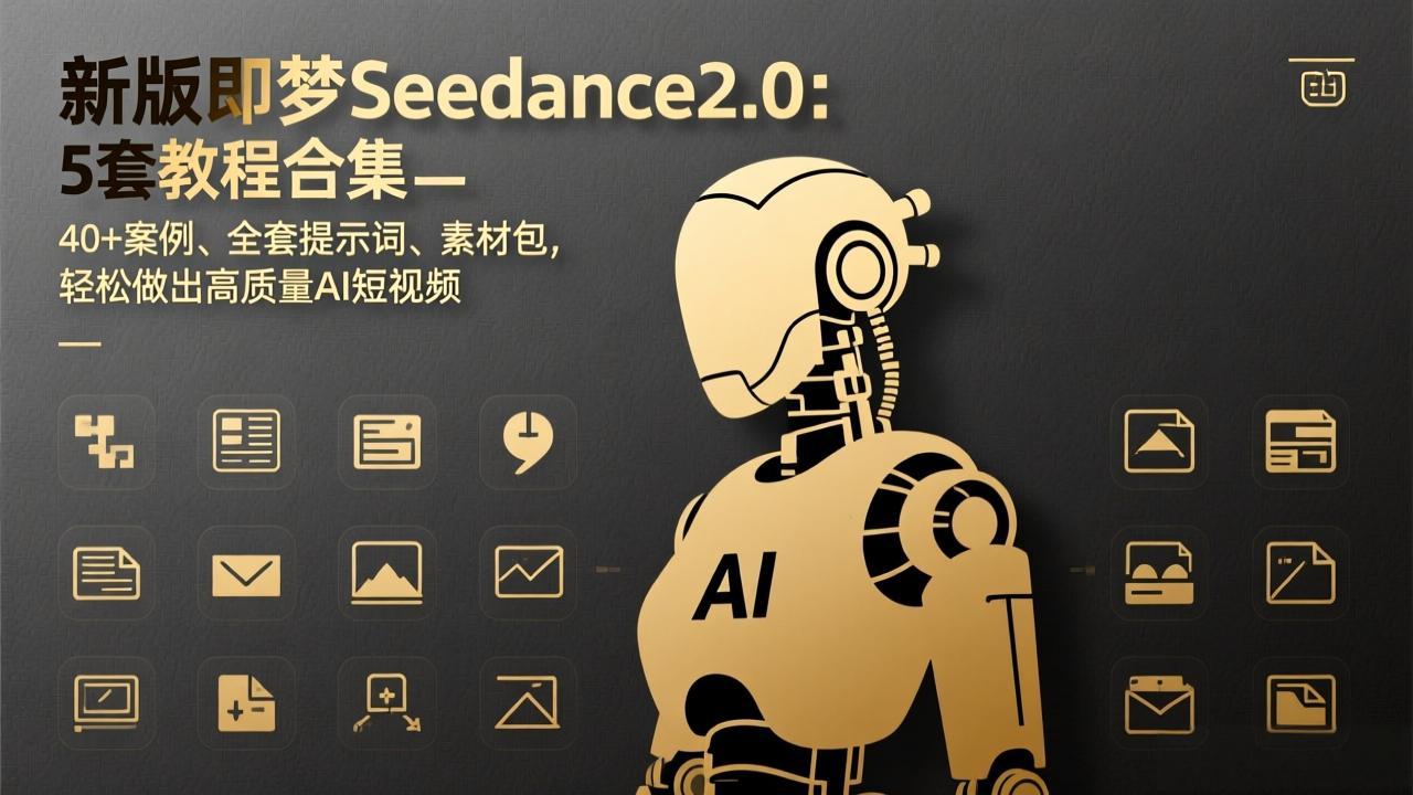 新版即梦Seedance2.0:5套教程合集,40+案例、全套提示词、素材包,轻松做出高质量AI短视频-云网创