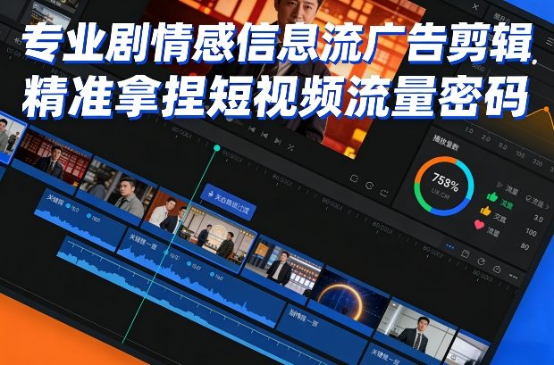 专业剧情感信息流广告剪辑,精准拿捏短视频流量密码-云网创