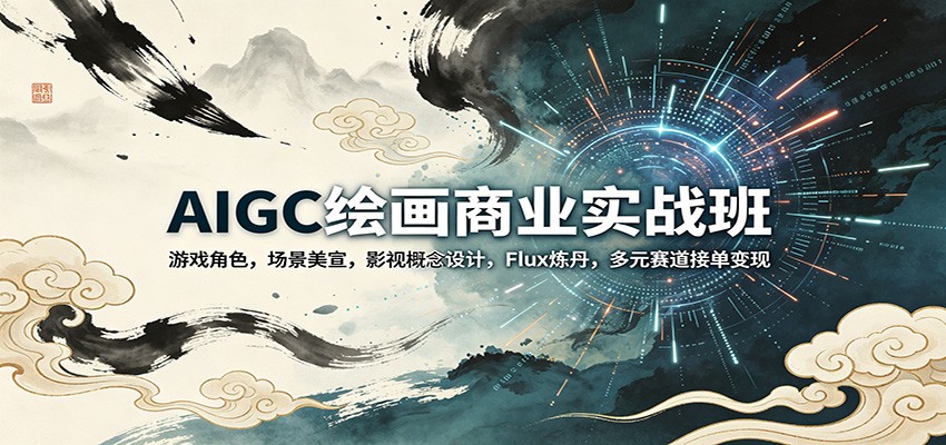 AIGC绘画商业实战班：游戏角色，场景美宣，影视概念设计，Flux炼丹，多元赛道接单变现-云网创