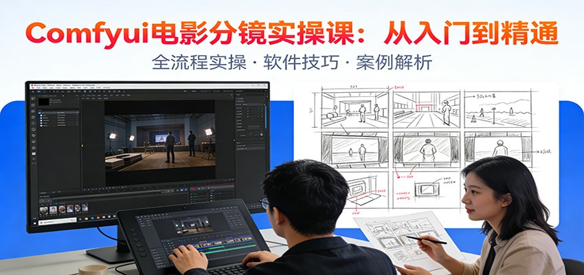 ComfyUI电影分镜实操课：分镜一致性，全流程AI视频制作，零基础也能做专业分镜-云网创
