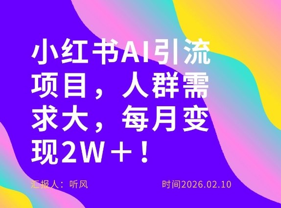 她通过这个AI项目每月做到2W+的收入,最新小红书AI项目,人群需求大!-云网创