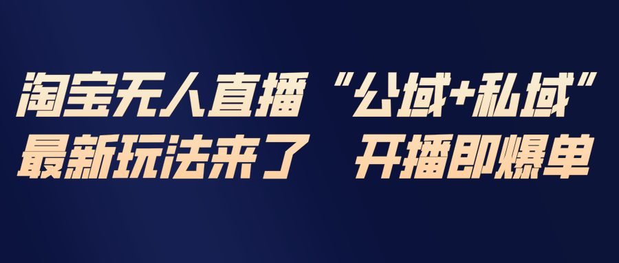 淘宝无人直播最新玩法,包含私域和公域两种玩法-云网创