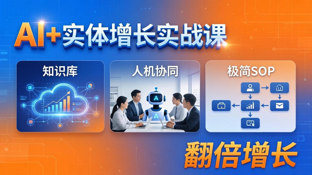 AI+实体增长实战课：知识库+人机协同+极简SOP，助力实体业务翻倍增长-云网创